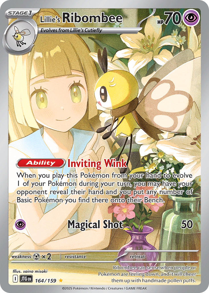 Lillie's Ribombee 164/159 - Illustration Rare - Journey Together - Near Mint Pokemon Card