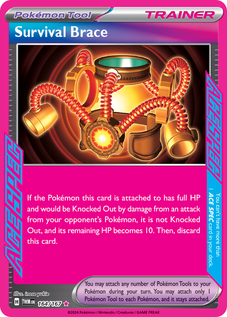 Survival Brace 164/167 - ACE Spec - Twilight Masquerade - Near Mint Pokemon Card