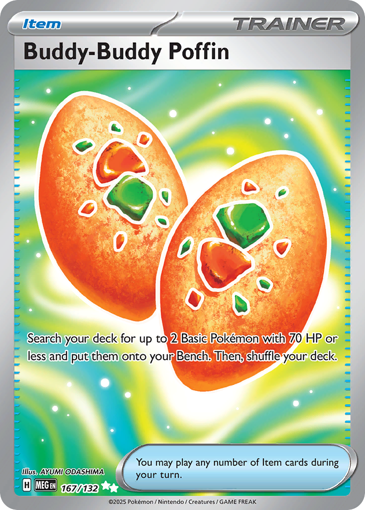 Buddy-Buddy Poffin 167/132 - Full Art - Mega Evolution Base - Near Mint Pokemon Card