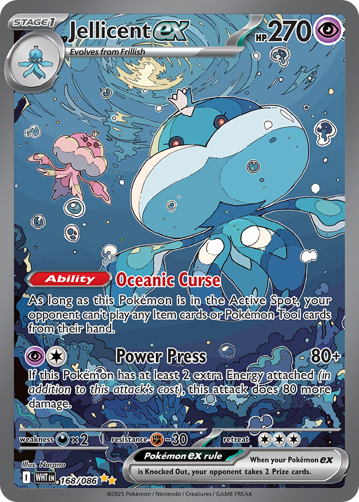 Jellicent 168/086 WHT - Special Illustration Rare - White Flare - Near Mint Pokemon Card