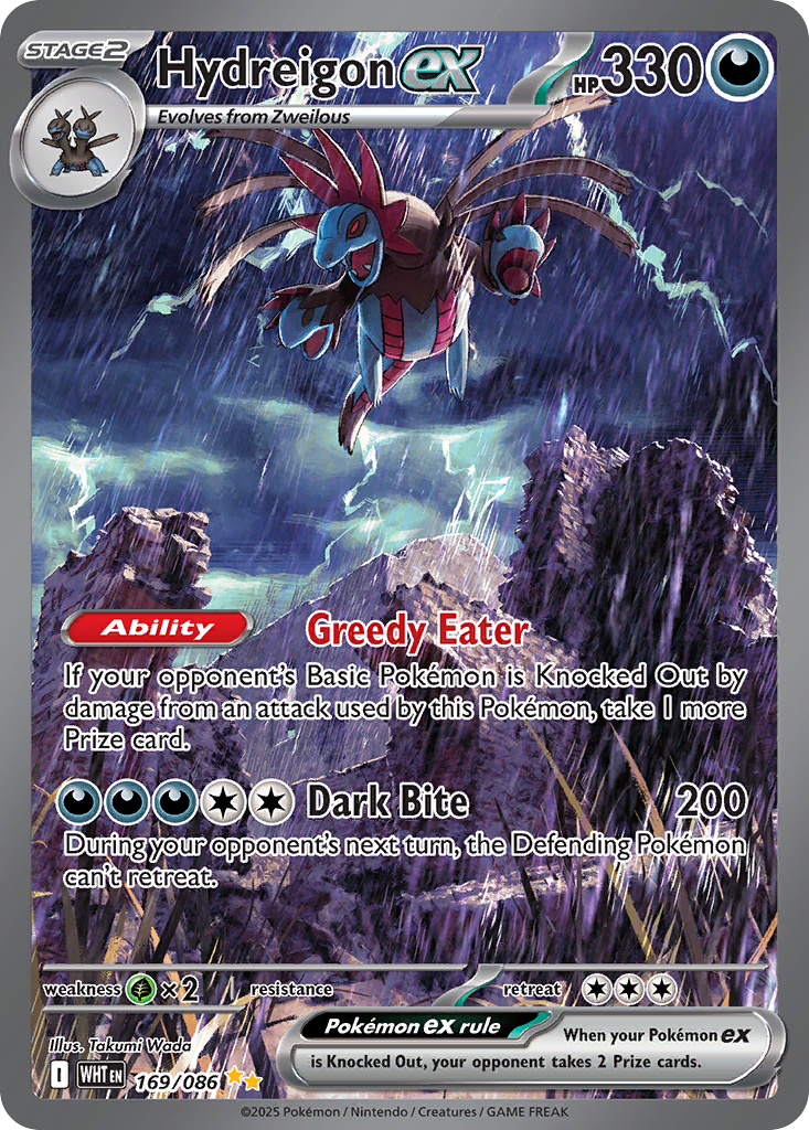 Hydreigon 169/086 WHT - Special Illustration Rare - White Flare - Near Mint Pokemon Card