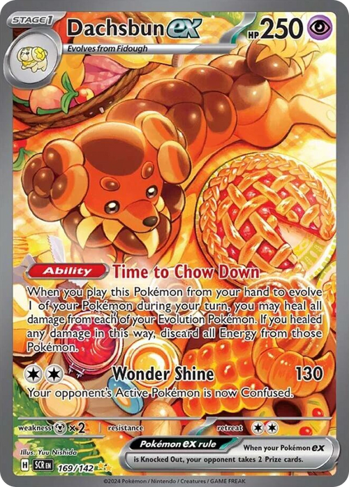 Dachsbun ex 169/142 - Special Illustration Rare - Stellar Crown - Near Mint Pokemon Card