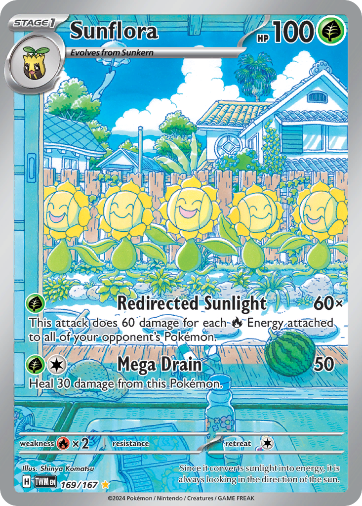 Sunflora 169/167 - Illustration Rare - Twilight Masquerade - Near Mint Pokemon Card