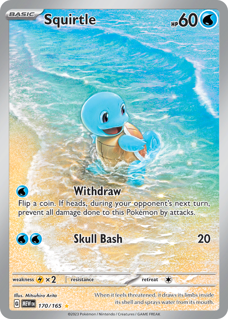 Squirtle 170/165 - Illustration Rare - S&V 151 - Near Mint Pokemon Card