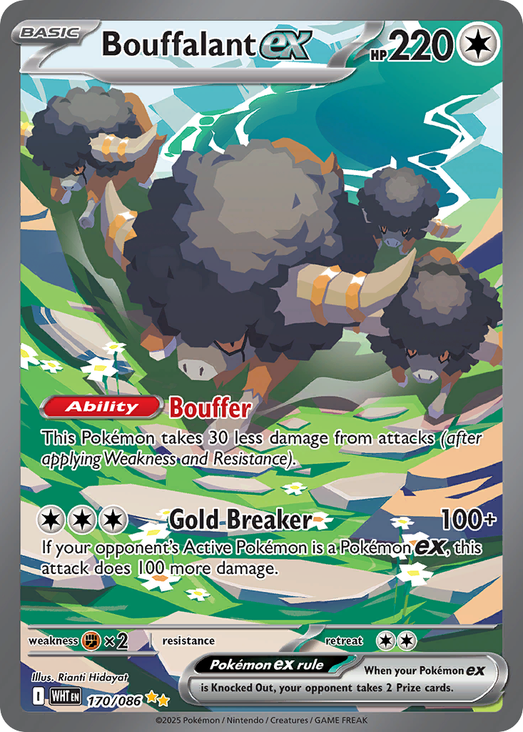 Bouffalant 170/086 WHT - Special Illustration Rare - White Flare - Near Mint Pokemon Card