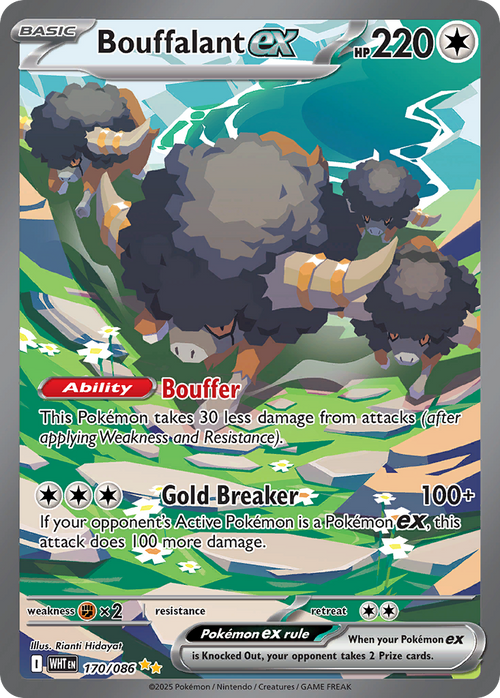 Bouffalant 170/086 WHT - Special Illustration Rare - White Flare - Near Mint Pokemon Card