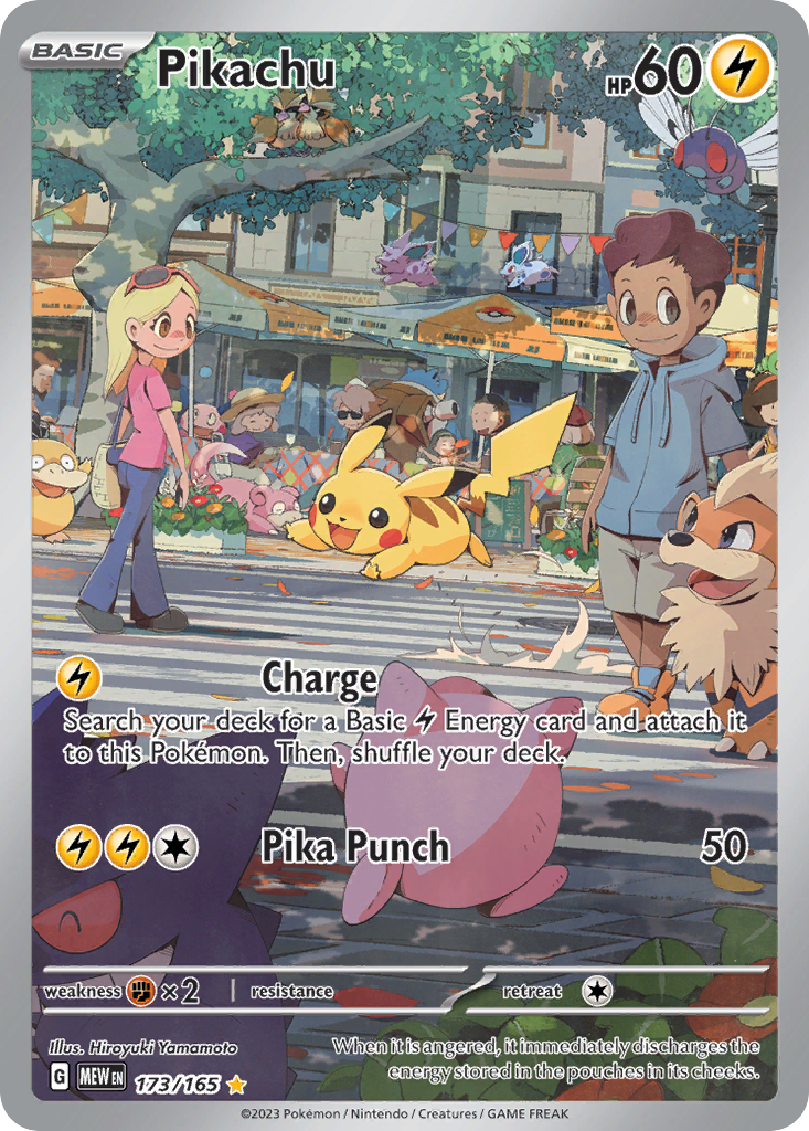 Pikachu 173/165 - Illustration Rare - S&V 151 - Near Mint Pokemon Card