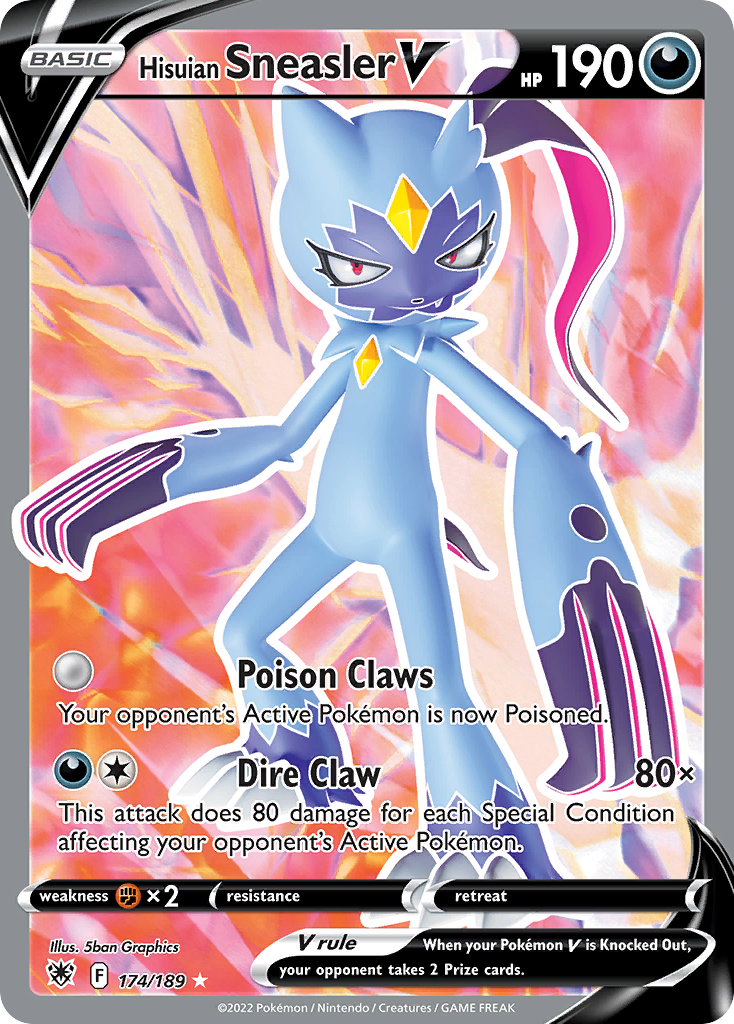 Hisuian Sneasler V 174/189 - Full Art - Astral Radiance - Near Mint Pokemon Card