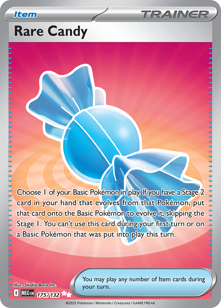 Rare Candy 175/132 - Full Art - Mega Evolution Base - Near Mint Pokemon Card