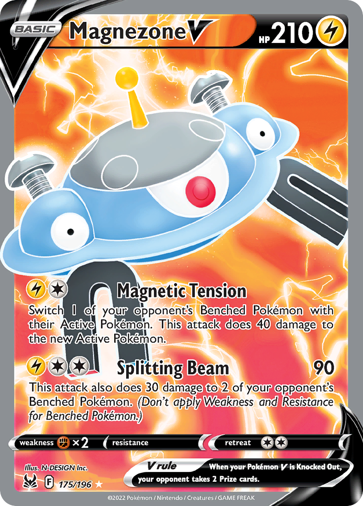 Magnezone V 175/196 - Full Art - Lost Origin - Near Mint Pokemon Card