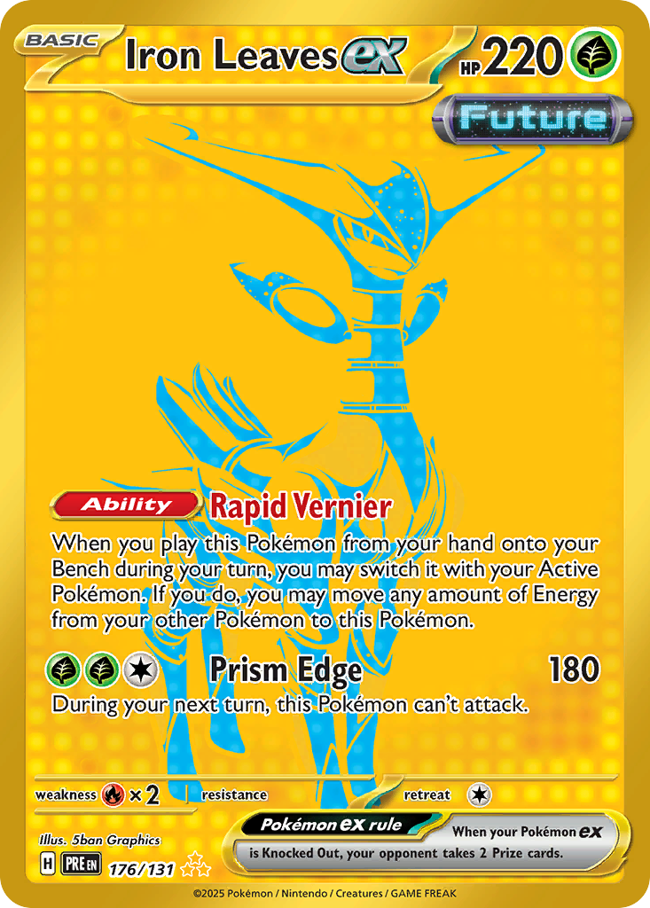 Iron Leaves ex 176/131 - Gold Rare - Prismatic Evolutions - Near Mint Pokemon Card