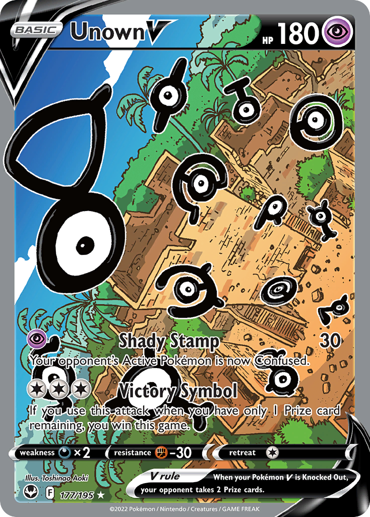 Unown V 177/195 - Silver Tempest - Near Mint Pokemon Card