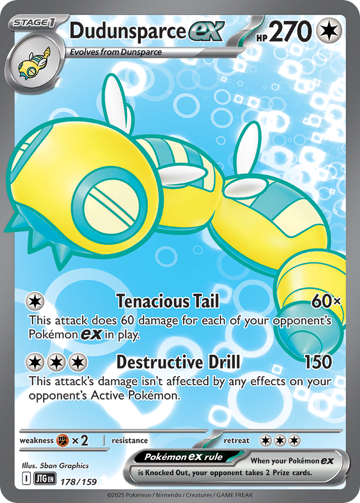 Dudunsparce ex 178/159 - Full Art - Journey Together - Near Mint Pokemon Card