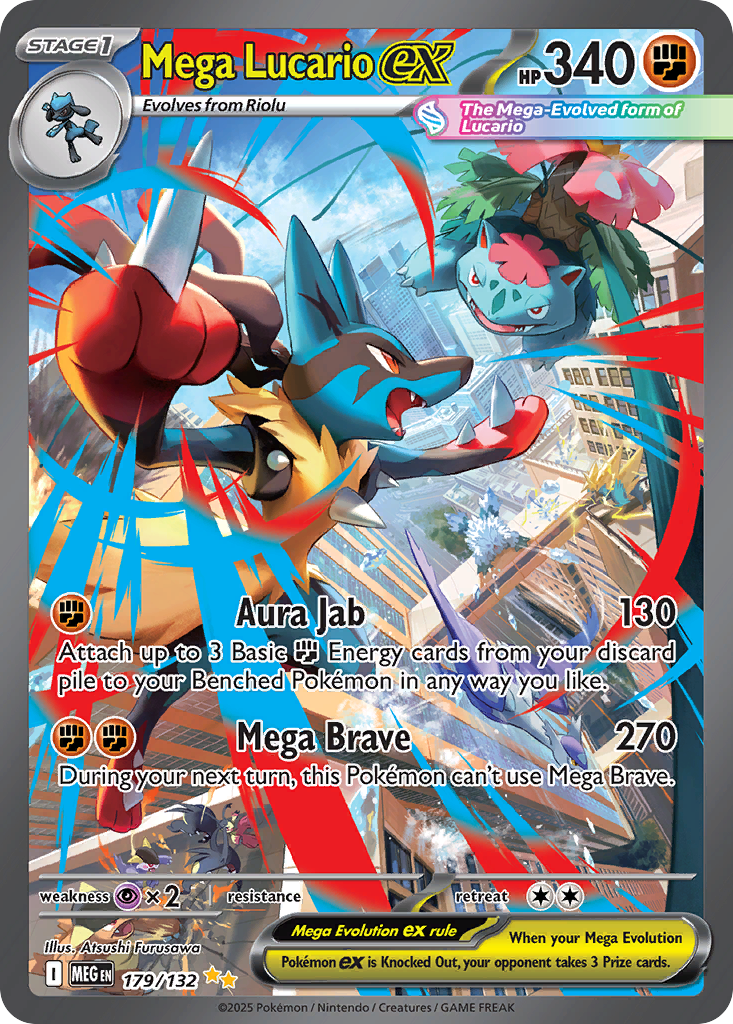 Mega Lucario ex 179/132 - Special Illustration Rare - Mega Evolution Base - Near Mint Pokemon Card