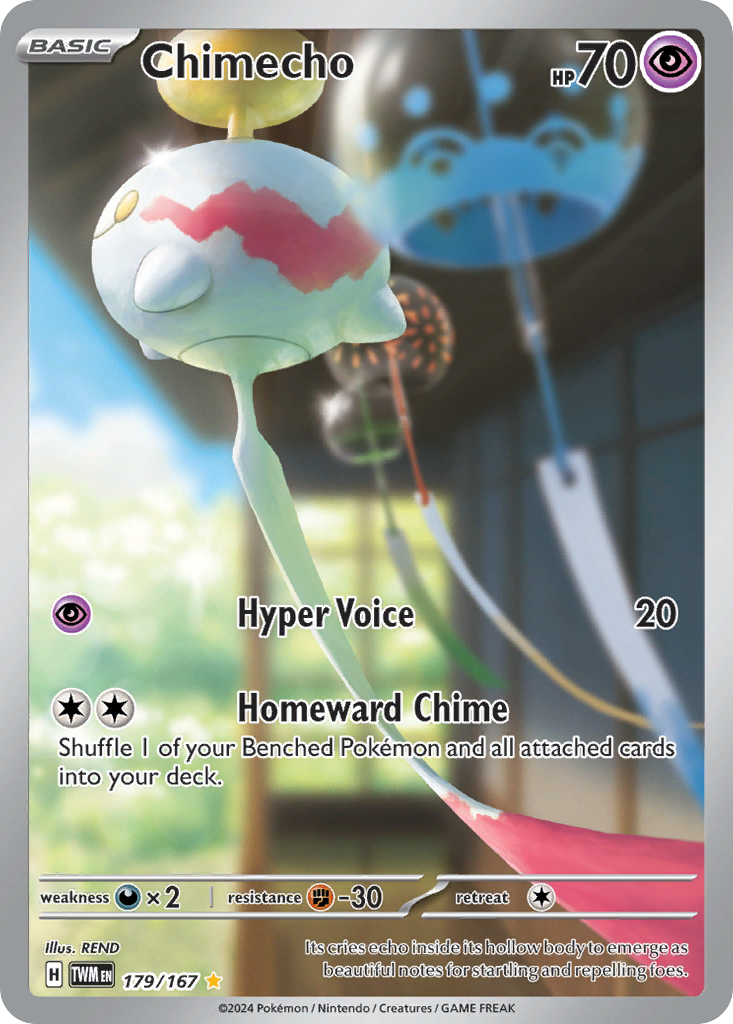 Chimecho 179/167 - Illustration Rare - Twilight Masquerade - Near Mint Pokemon Card