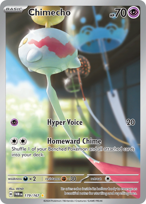 Chimecho 179/167 - Illustration Rare - Twilight Masquerade - Near Mint Pokemon Card