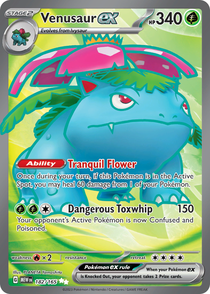 Venusaur ex 182/165 - Full Art - S&V 151 - Near Mint Pokemon Card