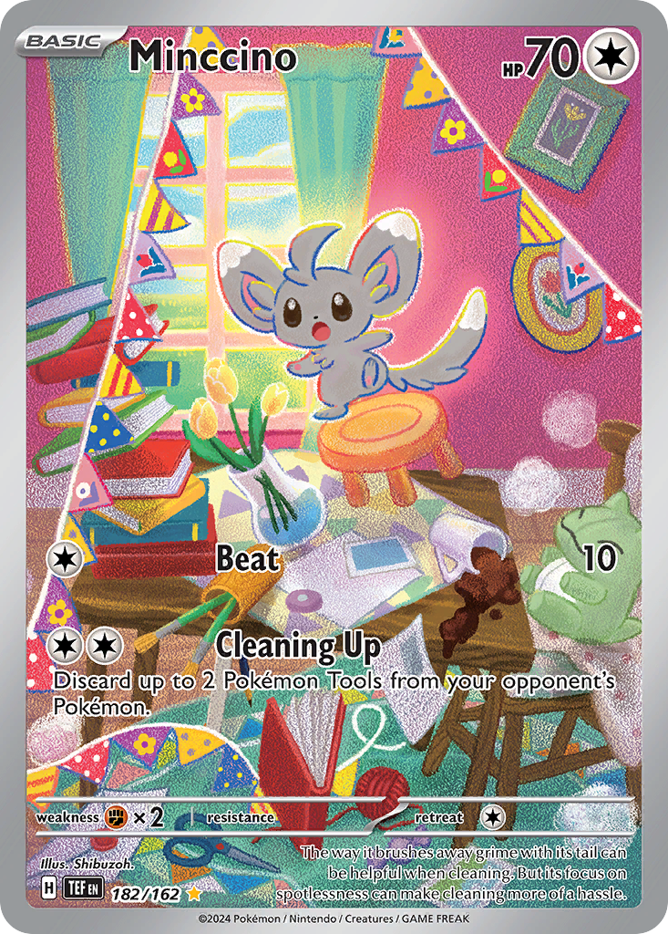 Minccino 182/162 - Illustration Rare - Temporal Forces - Near Mint Pokemon Card