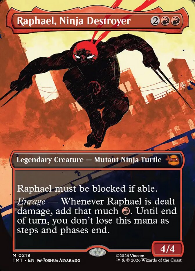 Raphael, Ninja Destroyer TMT-218 - Showcase Foil - Teenage Mutant Ninja Turtle - Near Mint Magic: The Gathering Card