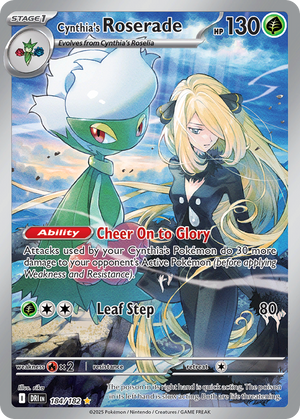 Cynthia's Roserade 184/182 - Illustration Rare - Destined Rivals - Near Mint Pokemon Card