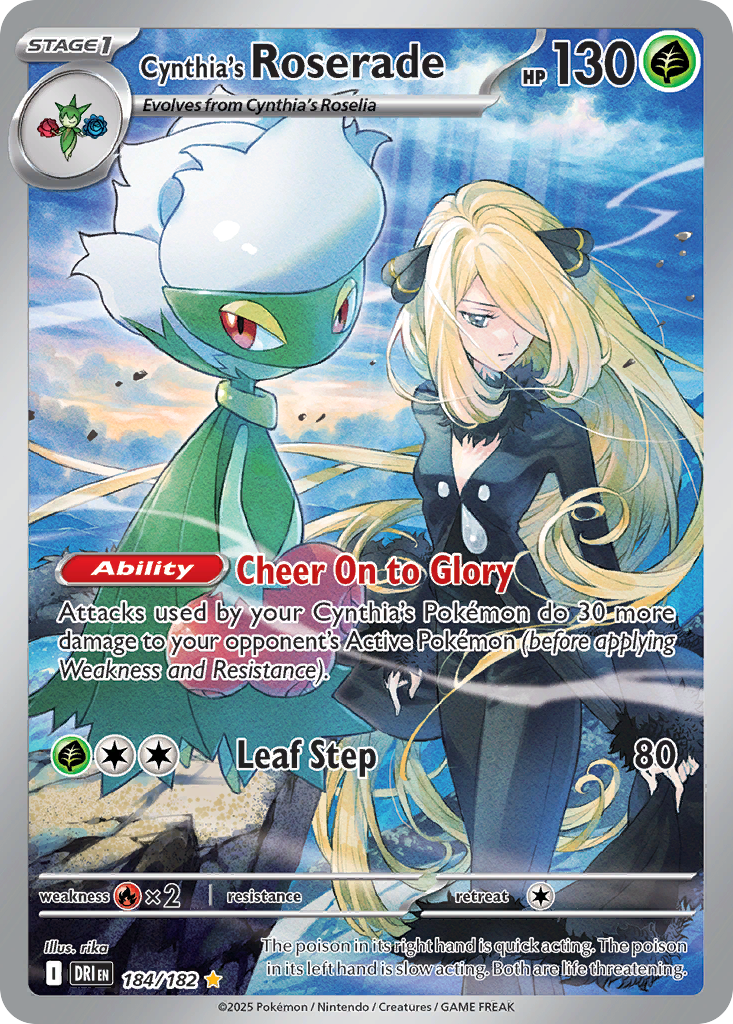 Cynthia's Roserade 184/182 - Illustration Rare - Destined Rivals - Near Mint Pokemon Card