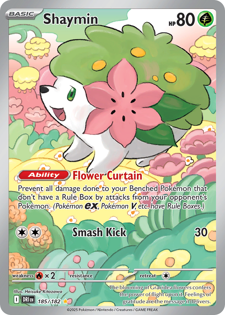 Shaymin 185/182 - Illustration Rare - Destined Rivals - Near Mint Pokemon Card