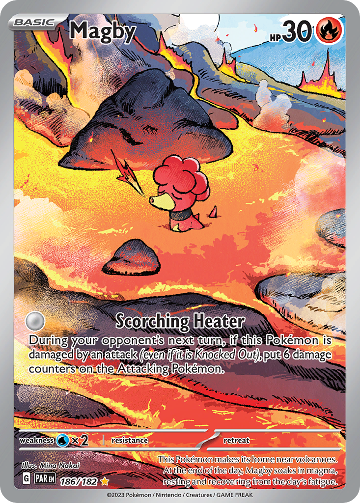 Magby 186/182 - Illustration Rare - Paradox Rift - Near Mint Pokemon Card