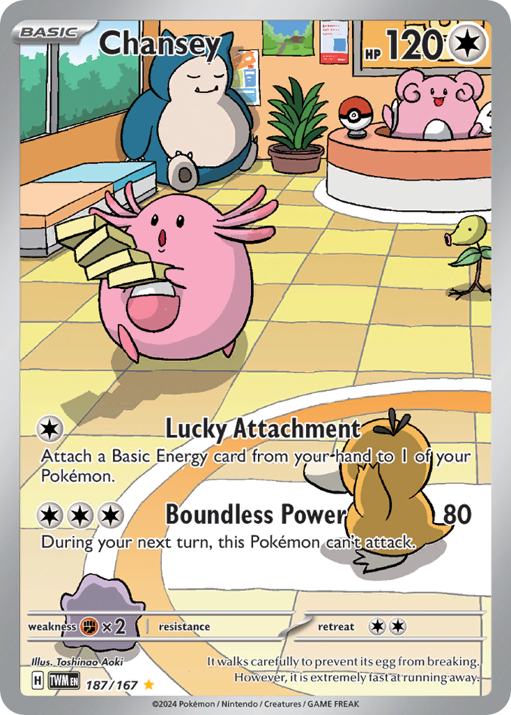 Chansey 187/167 - Illustration Rare - Twilight Masquerade - Near Mint Pokemon Card