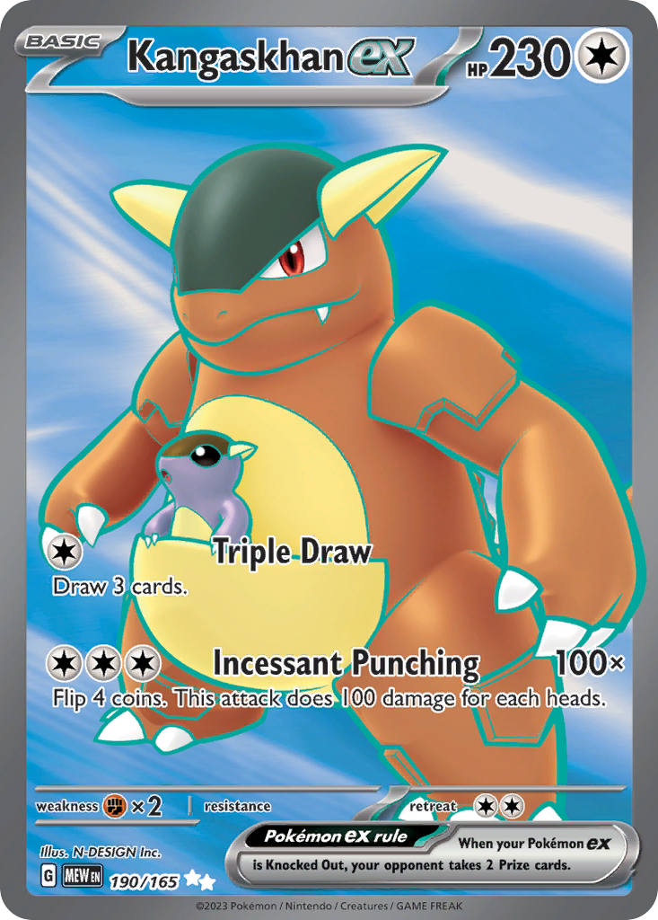 Kangaskhan ex 190/165 - Full Art - S&V 151 - Near Mint Pokemon Card