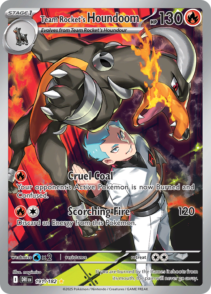 Team Rocket's Houndoom 191/182 - Illustration Rare - Destined Rivals - Near Mint Pokemon Card