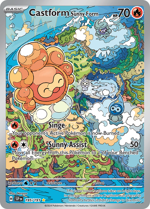 Castform Sunny Form 195/191 - Illustration Rare - Surging Sparks - Near Mint Pokemon Card