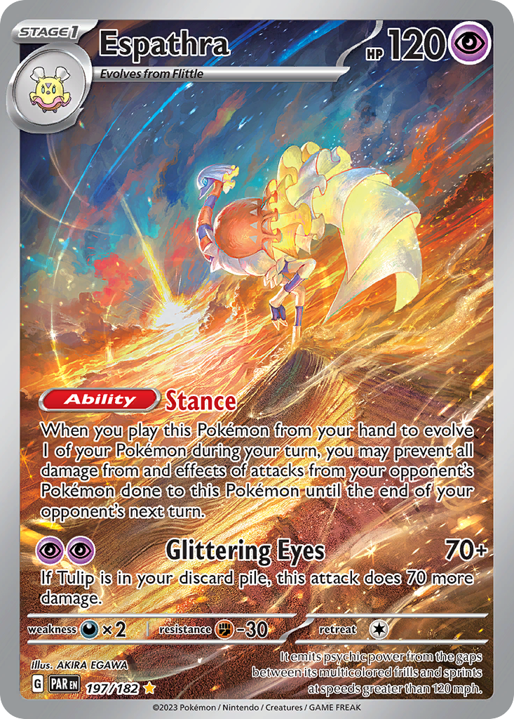 Espathra 197/182 - Illustration Rare - Paradox Rift - Near Mint Pokemon Card