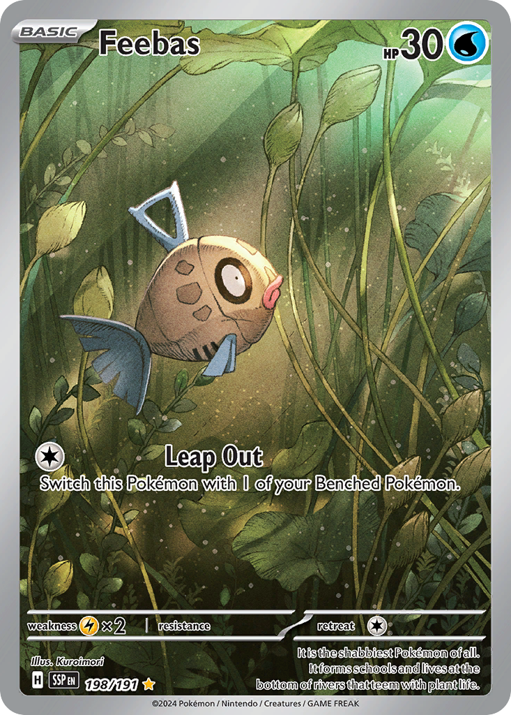 Feebas 198/191 - Illustration Rare - Surging Sparks - Near Mint Pokemon Card