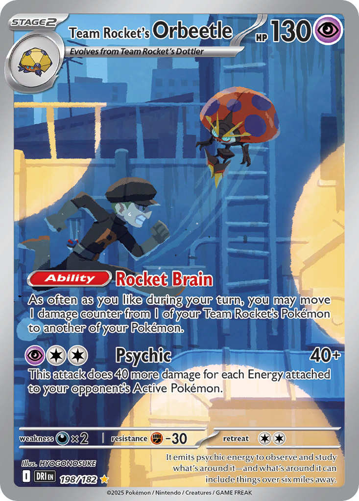 Team Rocket's Orbeetle 198/182 - Illustration Rare - Destined Rivals - Near Mint Pokemon Card