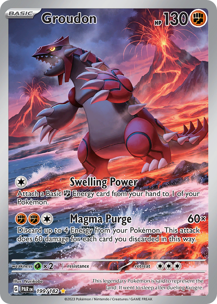 Groudon 199/182 - Illustration Rare - Paradox Rift - Near Mint Pokemon Card