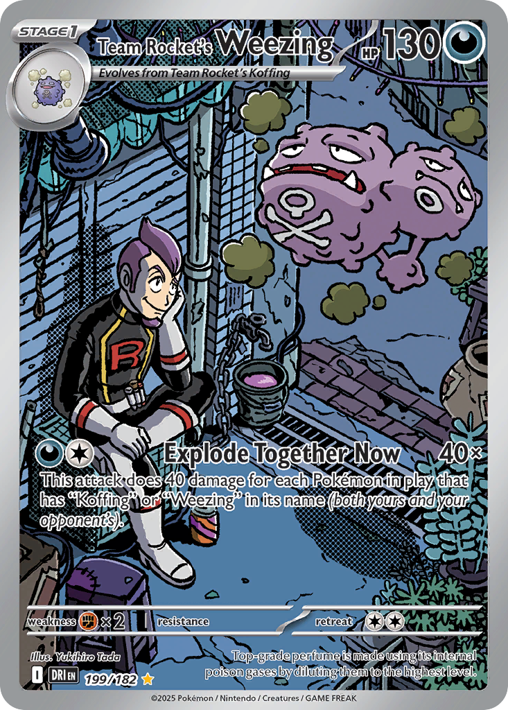 Team Rocket's Weezing 199/182 - Illustration Rare - Destined Rivals - Near Mint Pokemon Card