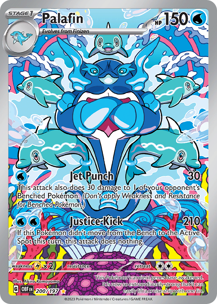 Palafin 200/197 - Illustration Rare - Obsidian Flames - Near Mint Pokemon Card