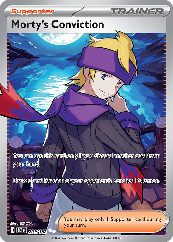 Morty's Conviction 201/162 - Full Art - Temporal Forces - Near Mint Pokemon Card