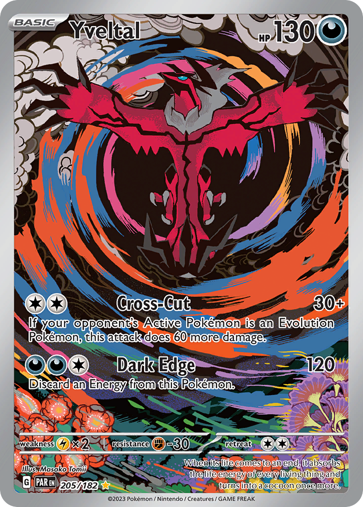 Yveltal 205/182 - Illustration Rare - Paradox Rift - Near Mint Pokemon Card