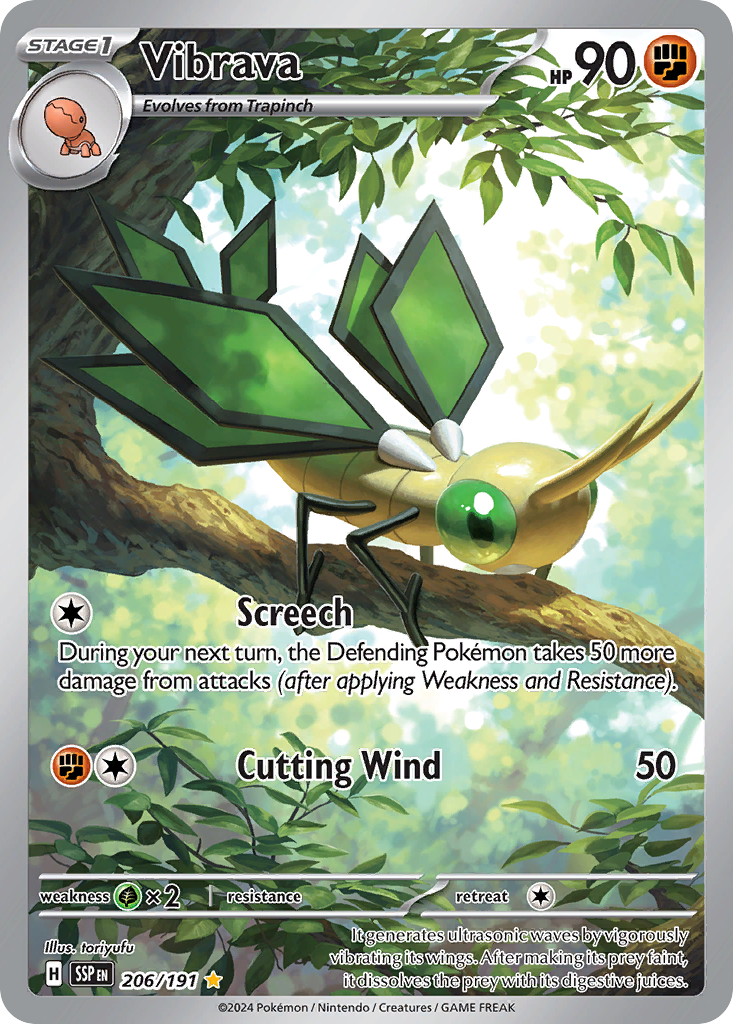 Vibrava 206/191 - Illustration Rare - Surging Sparks - Near Mint Pokemon Card