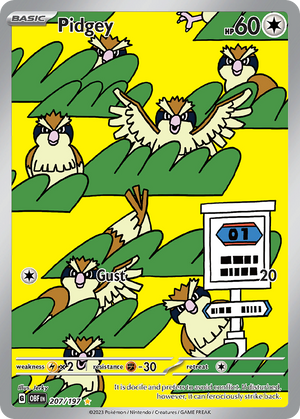 Pidgey 207/197 - Illustration Rare - Obsidian Flames - Near Mint Pokemon Card