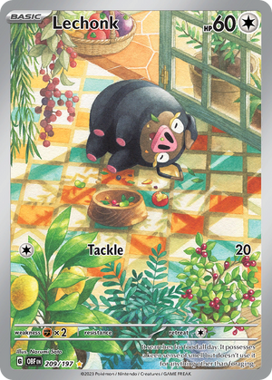 Lechonk 209/197 - Illustration Rare - Obsidian Flames - Near Mint Pokemon Card