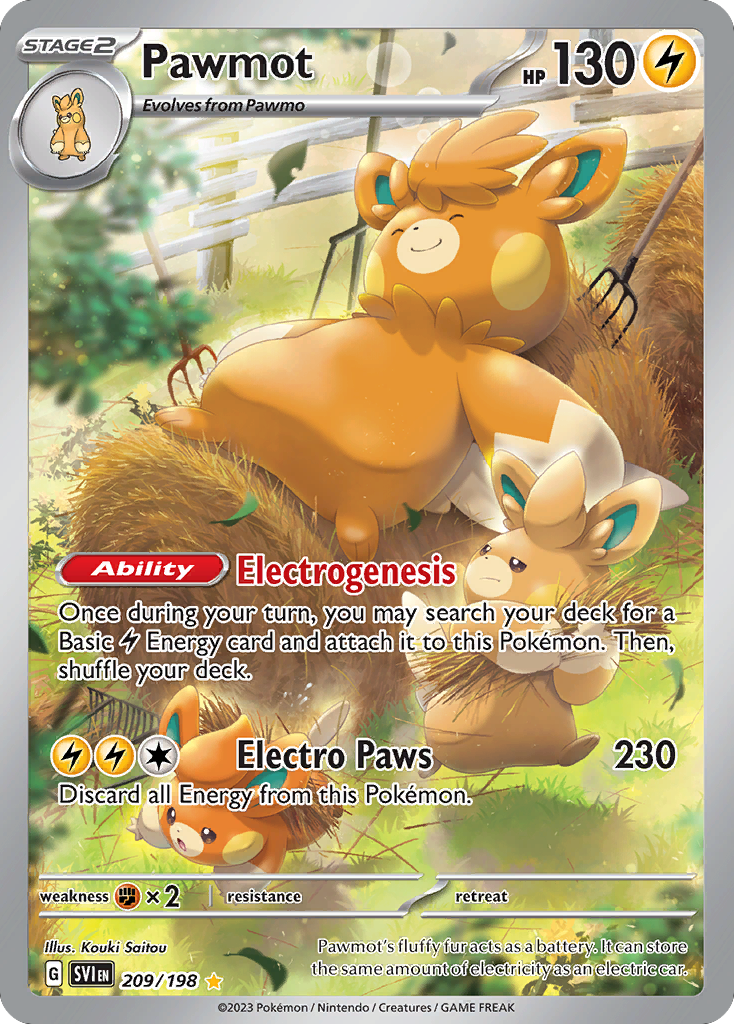 Pawmot 209/198 - Illustration Rare - Scarlet & Violet Base - Near Mint Pokemon Card