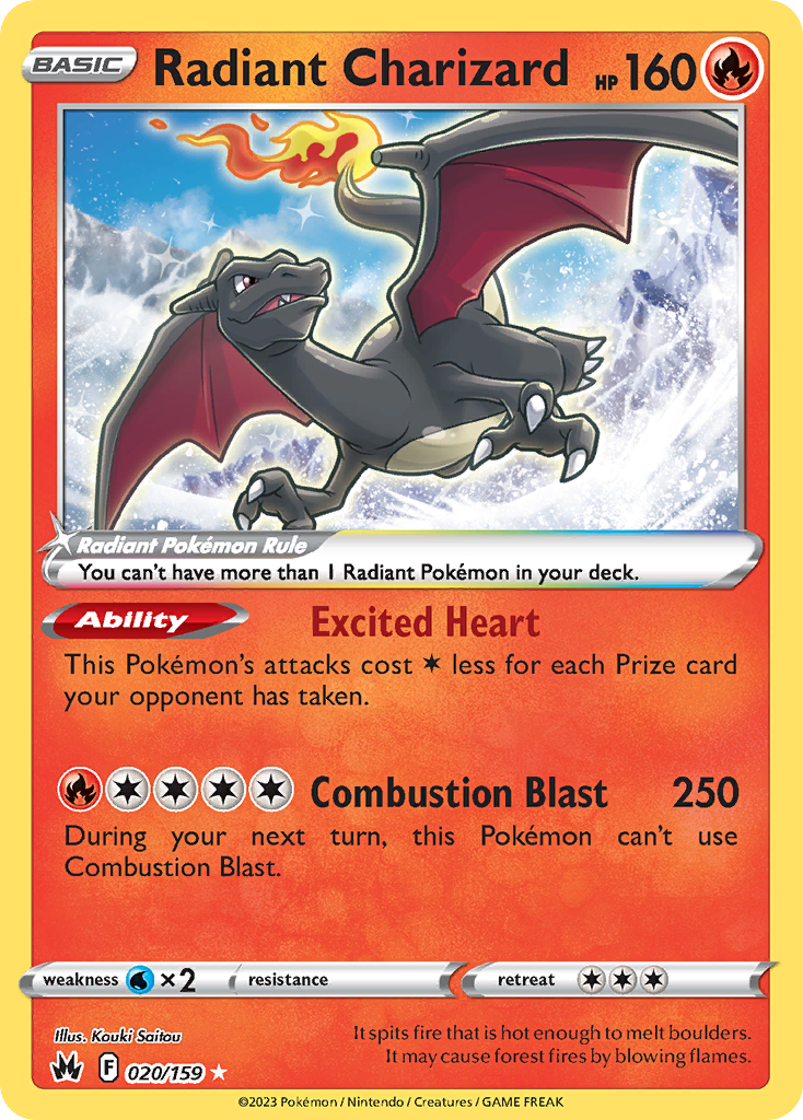 Radiant Charizard 020/159 - Radiant Rare - Crown Zenith - Near Mint Pokemon Card