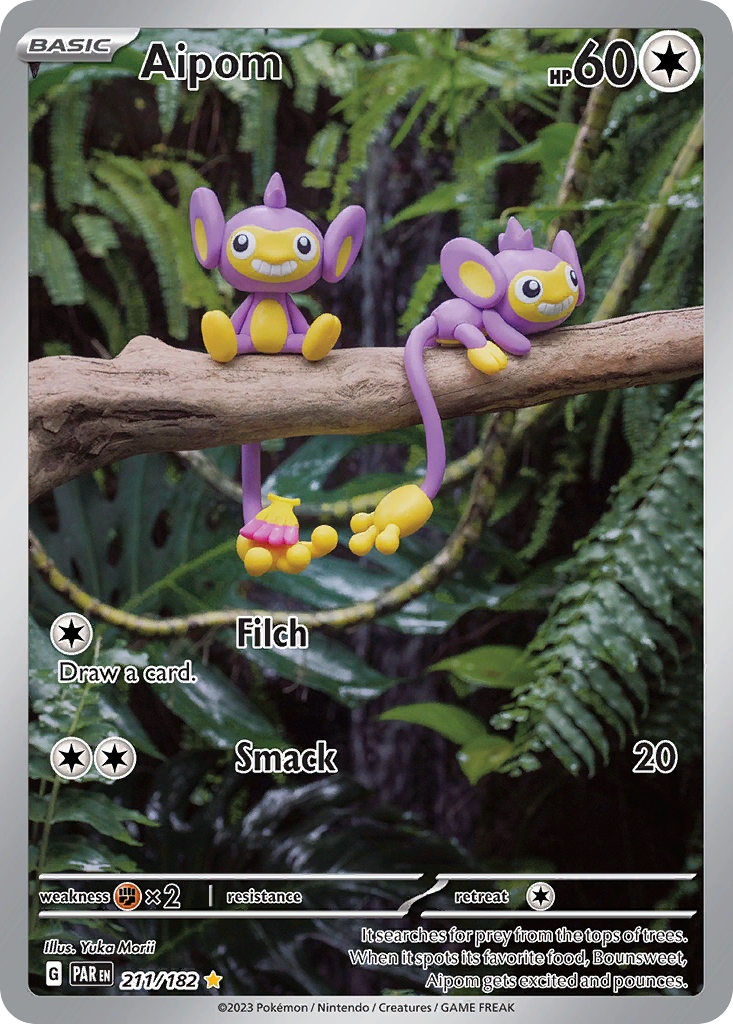 Aipom 211/182 - Illustration Rare - Paradox Rift - Near Mint Pokemon Card