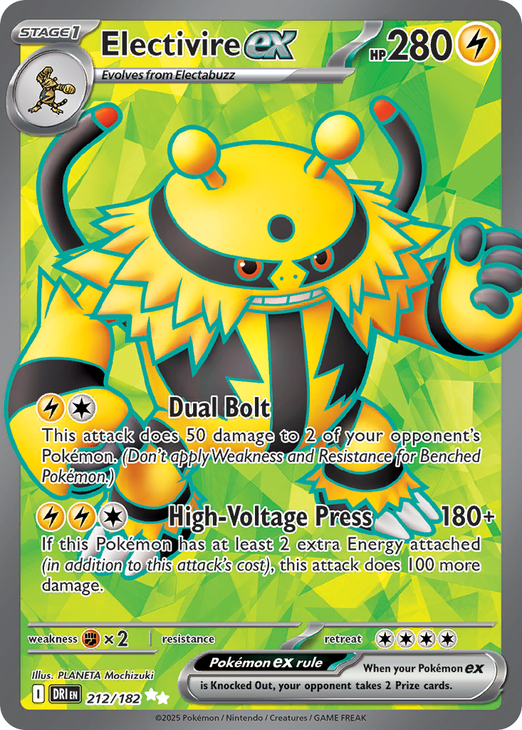 Electivire Ex 212/182 - Full Art - Destined Rivals - Near Mint Pokemon Card