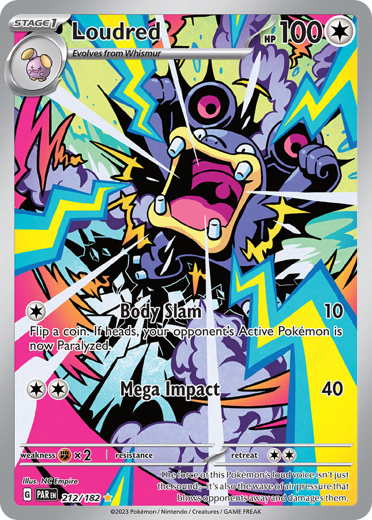 Loudred 212/182 - Illustration Rare - Paradox Rift - Near Mint Pokemon Card