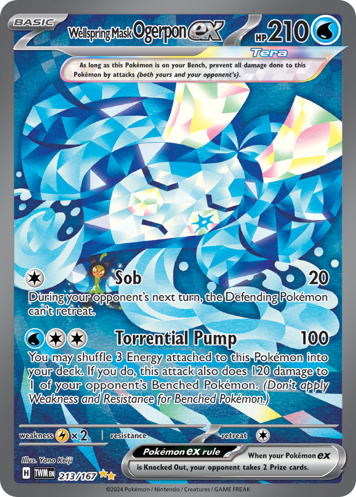 Wellspring Mask Ogerpon ex 213/167 - Special Illustration Rare - Twilight Masquerade - Near Mint Pokemon Card