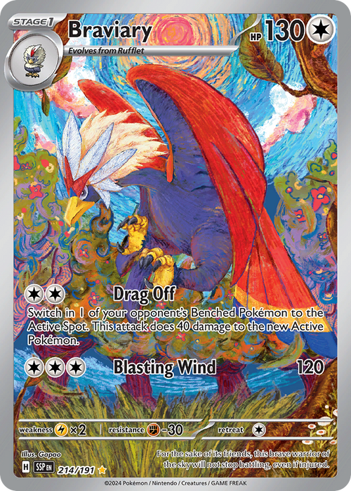 Braviary 214/191 - Illustration Rare - Surging Sparks - Near Mint Pokemon Card