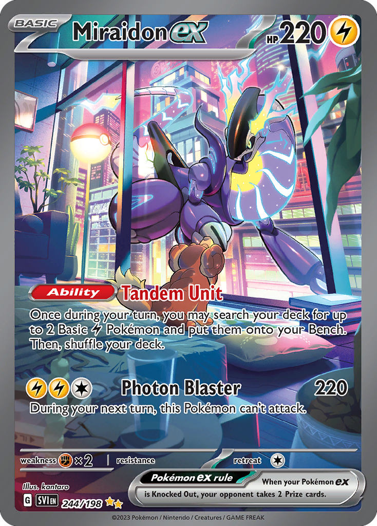 Miraidon ex 244/198 - Special Illustration Rare - Scarlet & Violet Base - Near Mint Pokemon Card
